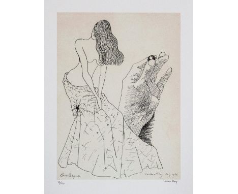 Man Ray (after) 'Burlesque' lithography print, signed bottom right, numbered with pencil bottom left, limited edition 33/150,