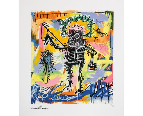 Jean-Michel Basquiat (after) 'Fisher' lithography print, sheet size 50 x 70 cm, plate signed bottom left, numbered bottom rig