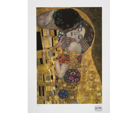 Gustav Klimt (after) 'The Kiss' limited edition of 200, chromolithography, plate signed bottom right, numbered with pencil bo