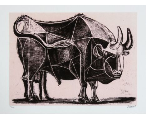 Pablo Picasso (after) 'The Bull' lithograph print, limited edition of 200, sheet size 50 x 70 cm, plate signed bottom right, 