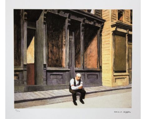 Edward Hopper (after) 'Sunday' lithography print, limited adition 46/150, signed bottom right, numbered with pencil bottom le