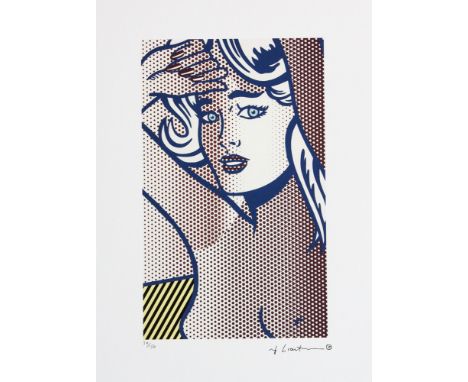 Roy Lichtenstein (after) 'Nude with Blue Hair' limited edition of 150, lithography print, plate signed bottom right, numbered