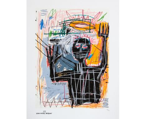 Jean-Michel Basquiat (after) 'Furious Man' lithography print, sheet size 50 x 70 cm, plate signed bottom left, numbered botto