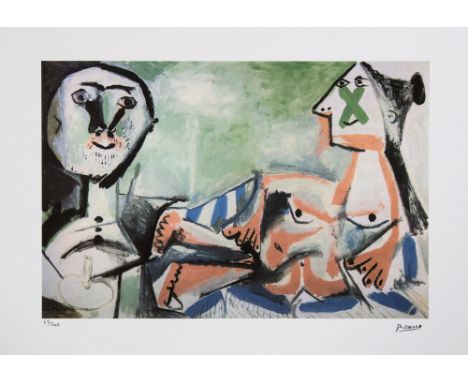 Pablo Picasso (after) 'Nude Couple' lithograph print, limited edition of 200, sheet size 50 x 70 cm, plate signed bottom righ