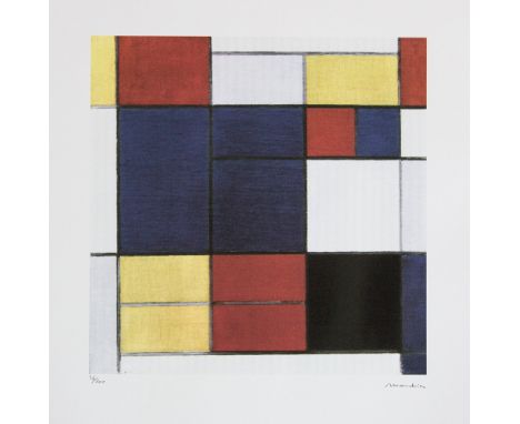 Piet Mondrian (after) 'Composition C, 1920' lithography print, plate signed bottom right, numbered with pencil bottom left, l