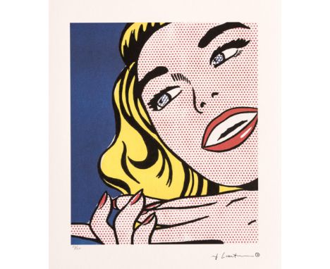 Roy Lichtenstein (after) 'Girl, 1963' limited edition of 150, lithography print, plate signed bottom right, numbered with pen