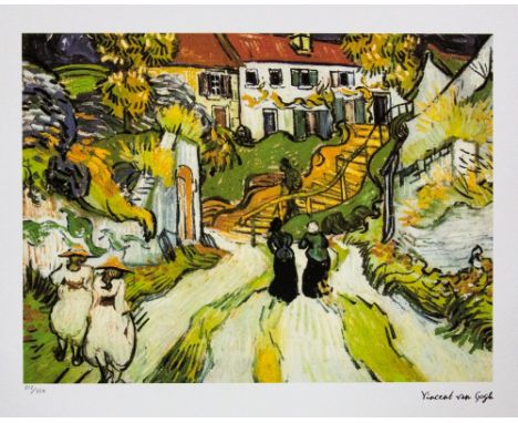 Vincent van Gogh (after) 'Stairway at Auvers' lithography print, sheet size 50 x 70 cm, plate signed bottom right, numbered w