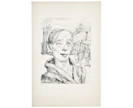 Baluschek, Hans "Portrait einer Säuferin" (Breslau 1870-1935 Berlin) Lithographie. Links im Stein bez. und dat. "23", rechts 