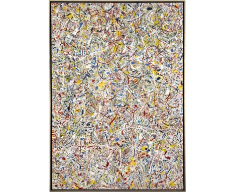 Chubarov, Evgeny -- Ohne TitelÖl auf Leinwand. 1992.206 x 146 cm.Verso mit Pinsel in Rot mehrfach kyrillisch signiert "E. Chu