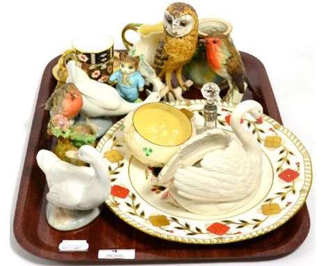 A group of collectable ceramics to include Belleek, Royal Worcester, Royal Crown Derby, Nao etc 