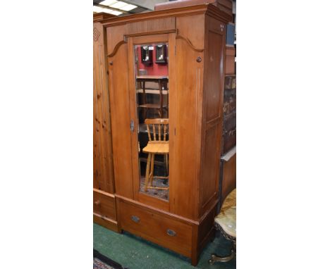 An Edwardian satinwood single wardrobe, c.1910