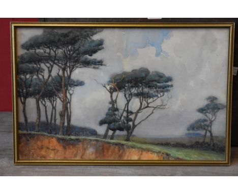 Lawrence Linnell (20th century)Scotch Firslabel to verso, 35cm x 36cm