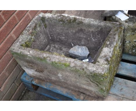 A 19th century sandstone planter. 30cm high x 64cm long x 40cm wide.