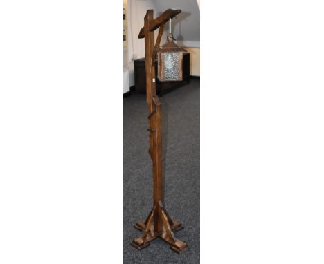 An oak Gibbet lamp
