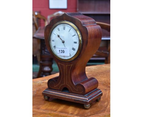 An Art Nouveau mahogany and marquetry mantel clock, c.1905