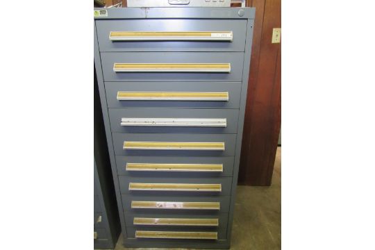 Vidmar 10 Drawer Cabinet 30 Wide X 28 Deep X 60 High 10