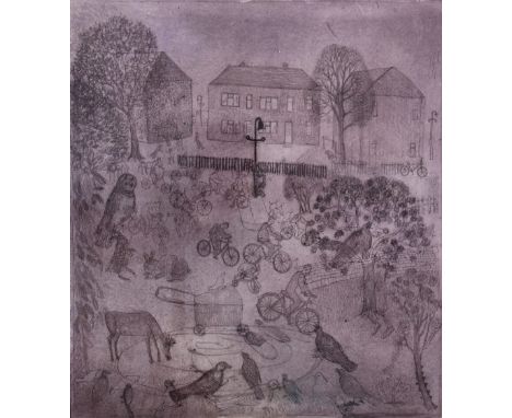 MICHAEL MCVEIGH (SCOTTISH b1957) LILAC MEMORY, engraved print, numbered 2/10, signed and titled, framed under glass, 34 x 38c