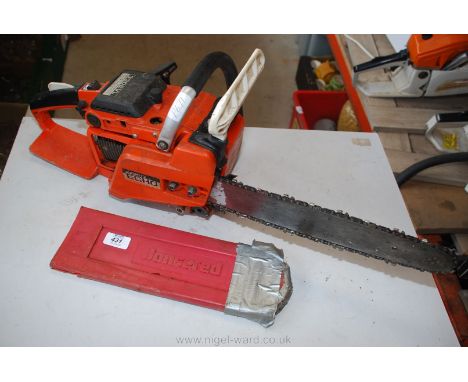 An Echo 330 OVL petrol Chainsaw with chain guard.