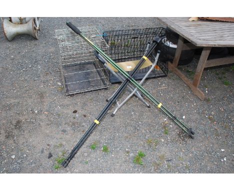 A beech casting rod rest, shooting seat, etc.