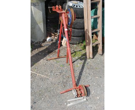 A plumber's Pipe Bending machine with vice and with 15, 22 and 28 ml. guides and formers.