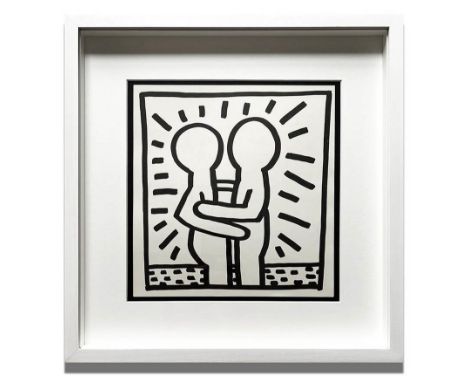 KEITH HARING 'Love', 1982, lithograph, published by Tony Shafrazi Gallery N.Y., edition of 2000, 23cm x 23cm, framed and glaz