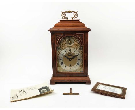 GARRARDS MANTLE CARRIAGE CLOCK, 44cm x 25.5cm, cased walnut, complete with clock key, certificate of authenticity and accompa