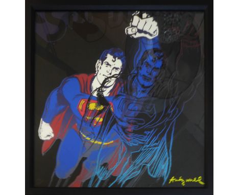 ANDY WARHOL 'Superman', lithograph, numbered  192/2400, CMOA stamp on reverse, printed on Lenox Museum card, 60cm x 60cm, fra