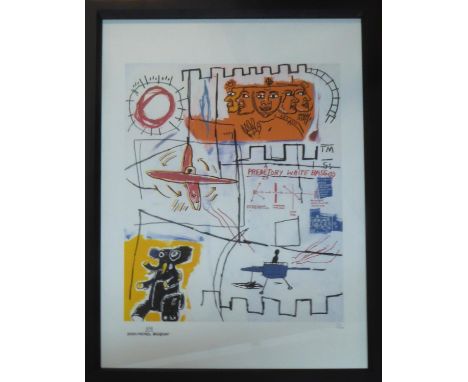 JEAN-MICHEL BASQUIAT 'Alpha Particles', lithograph, with signature and artist's moniker in the plate, numbered 35/100, 37.5cm
