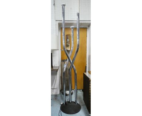 FLOOR LAMP, 220cm H vintage 1970s, three arm design. 