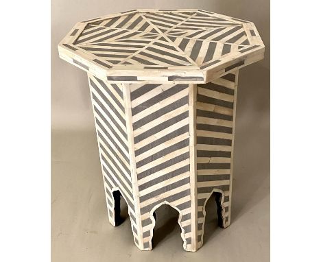 DAMASCUS SIDE TABLE, 70cms x 52cms x 29cms, inlaid detail. 