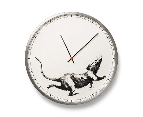 Banksy (British 1974-), 'Clock', 2019, unique screenprint on archival paper and individually hand smudged, signed, and number