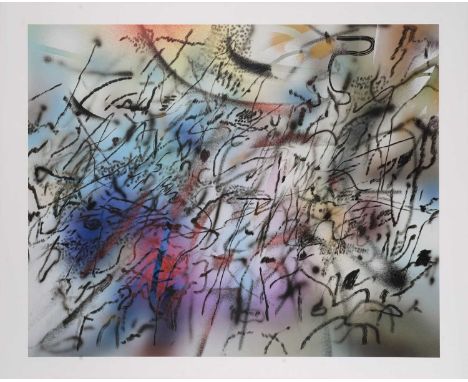 Julie Mehretu (Ethiopian 1970-), 'Among the Multitude III', 2021, limited-run poster on 115 g/m² paper, signed and numbered f