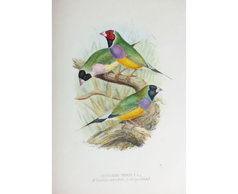 BUTLER, A G, Foreign Finches in Captivity, large 4to, 1st edition, 1894 - 96, with 54 of 60 hand coloured plates by F W Froha