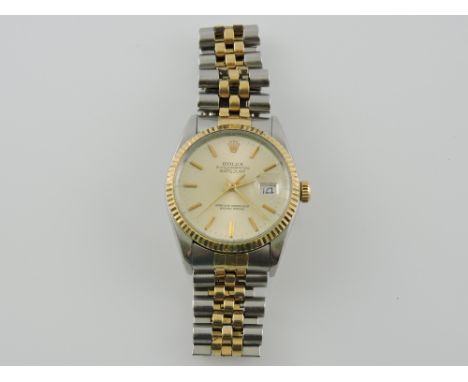 A Rolex Oyster Perpetual Datejust gentlemen's steel cased chronometer, the silvered dial with date aperture at 3 o'clock posi