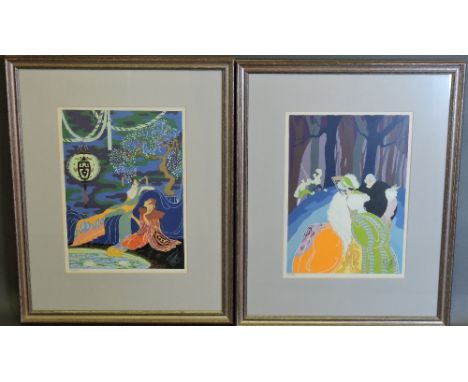 Endre Passano (Italian born 1880), Friendly Confidences, lithograph, numbered in pencil lower left 34/400, together with anot