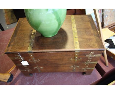 A small 18th Century style brass mounted mahogany trunk, W. 54cm.