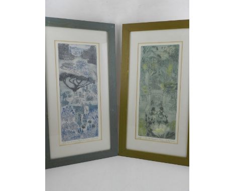 Salley Hankin, To the Temperate House, Kew, lithograph, signed and titled in pencil, 40 x 16cm, (2)