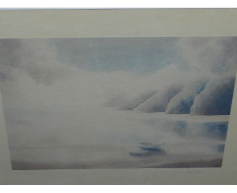 Cavalle (20th century Continental school),'La Crique', lithograph, signed lower right. H.34cm W.45cm