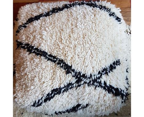 Moroccan Handmade Berber Beni Ouarain rug Pouffe 
60cm x 60cm x 35cm. Soft and comfortable as a footstool or occasional seati