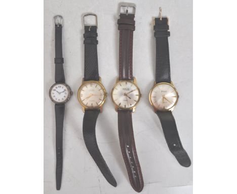 A group of four vintage 20th century gentlemen wristwatch to include Swiss Emperor 21 jewels, Montine Incabloc 17 jewels, Acc