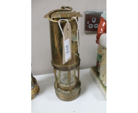 A Thomas and Williams miner's lamp 