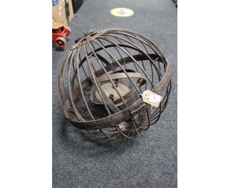 A 19th century wrought iron ships gimbal light 