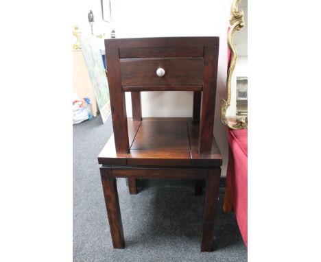 A hardwood lamp table fitted a drawer together with a further occasional table