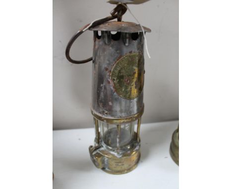 A brass miner's lamp by Eccles 
