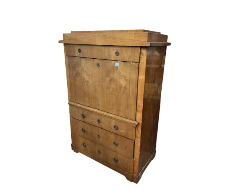 A 19th century Biedermeier cherry secretaire en abattant, width 106cm, depth 56cm, height 150cm