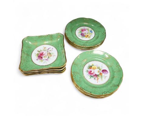 A Hammersley dessert service, for Lawleys, signed Colclough, plates 22.5 diameter (16)