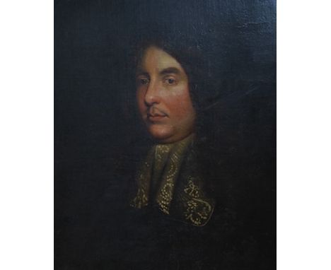 17th / 18th century, Old Master, Portrait of a gentleman wearing a lace collar, unsigned, oil on canvas, 58 x 47cm