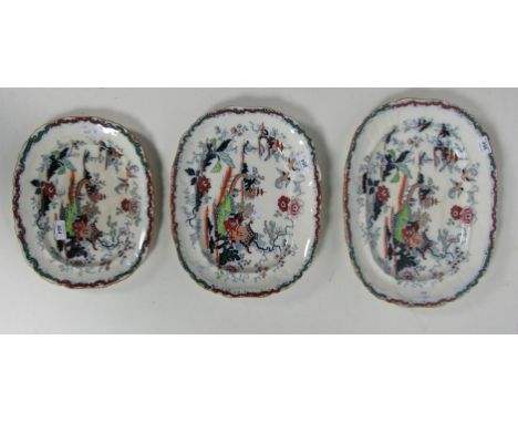 A suite of three attractive Ashworth Brothers graduating Meat Platters, two graduating Noritake (Ireland) porcelain Meat Dish