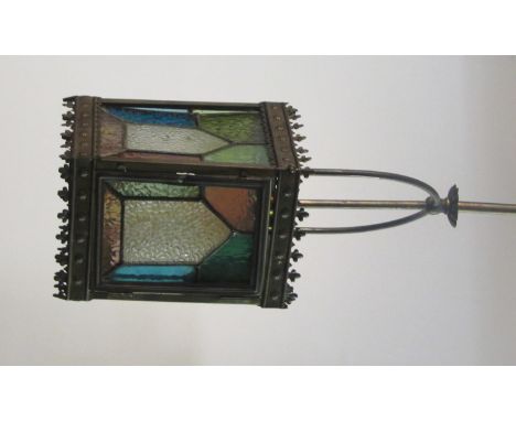 A Victorian leaded glass Hall Lantern. (1)