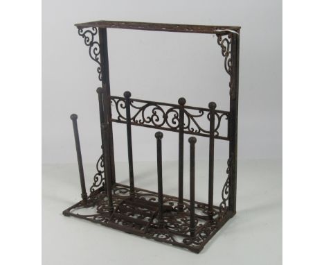 A heavy Victorian pierced and decorated Hunting Boot Stand. (1)